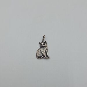 925 Sterling Silver Cat Pendant Charm